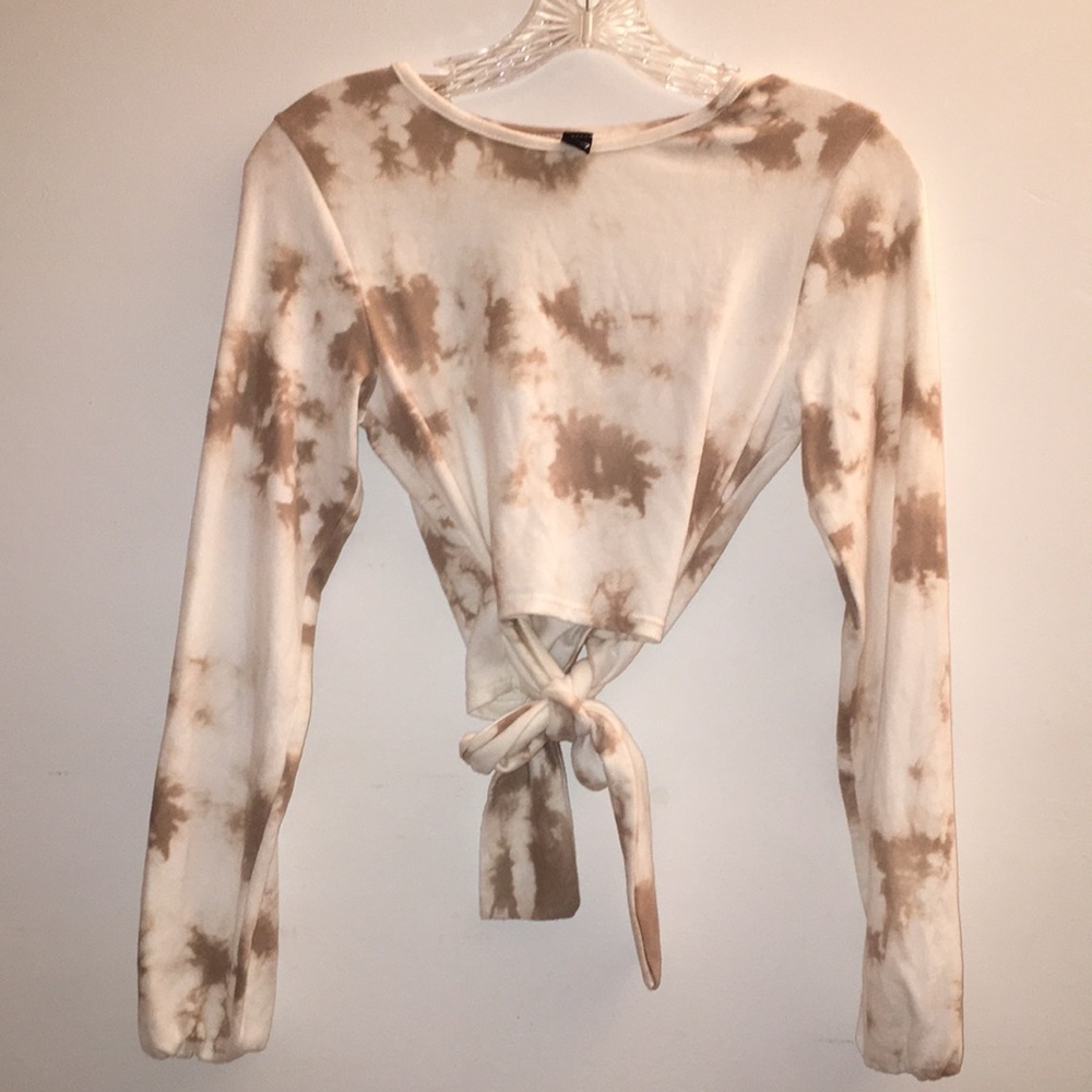 Windsor tie dye crop top with tie front